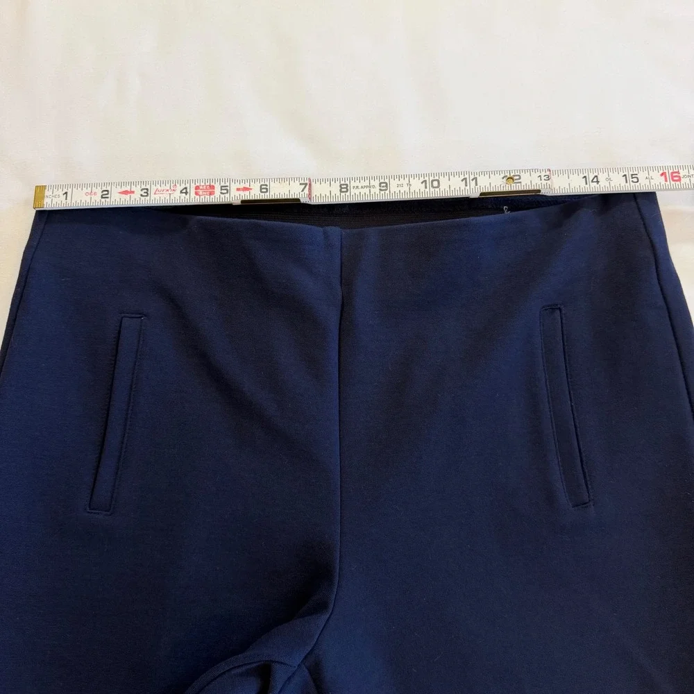 Navy Blue Ankle‎ Trousers Chico's Pull On Stretch Ponte Pants Size 1 Medium